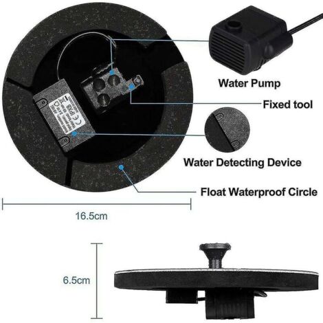 Fuente Solar Para Estanque Horuili - Bomba De Agua 5V 1.5W, 7 Estilos De Chorro, Panel Solar Incluido, Fácil Instalación