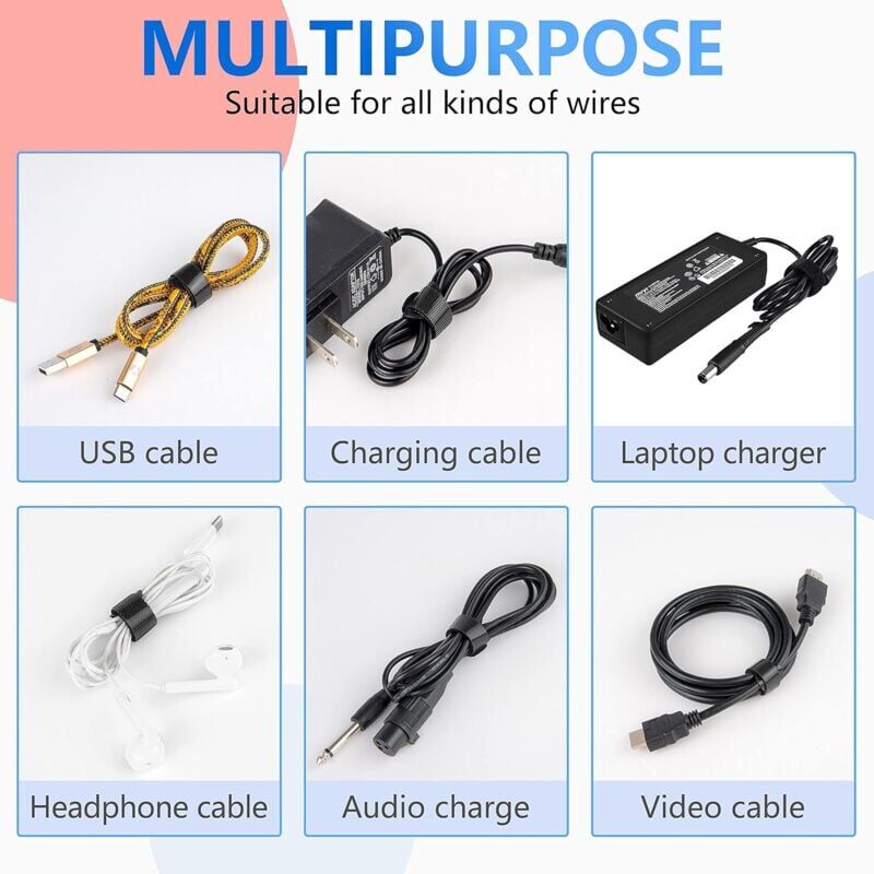 Fascette Riutilizzabili In Velcro - 5 Pezzi, 20x500 Mm, Per Organizzare Cavi E Cavi - Foto 2