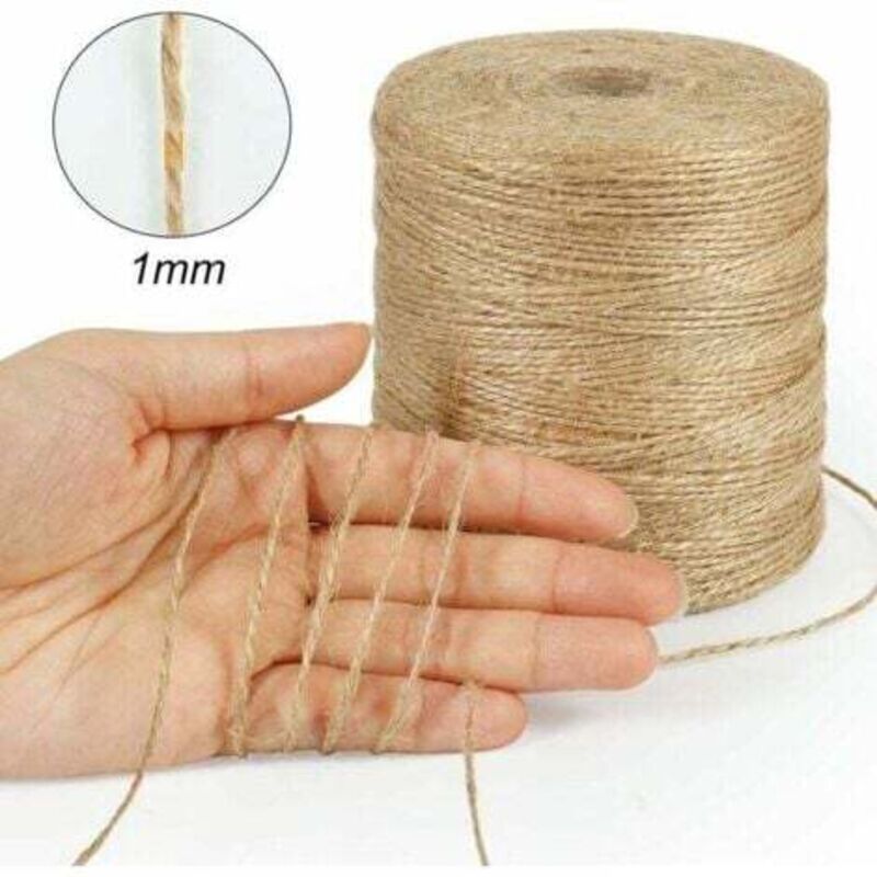 Corda Di Iuta Naturale 10mm X 40m - Spago Robusto A 4 Fili, Per Giardinaggio, Decorazione, Fai-da-te E Imballaggio