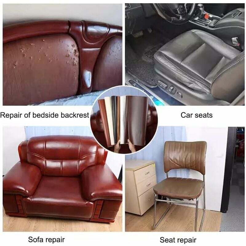 Pelle Adesiva Per Riparazioni Fai Da Te - 120x30 Cm Nero, Ecopelle Per Divani, Sedili Auto E Borse - Foto 2