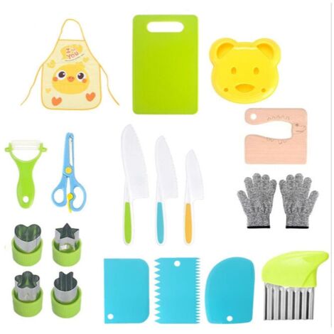 Ensemble Couteaux De Cuisine Pour Enfants 6 Pièces - Plastique Sûr, Pour Fruits/légumes, Apprentissage Cuisine - 7