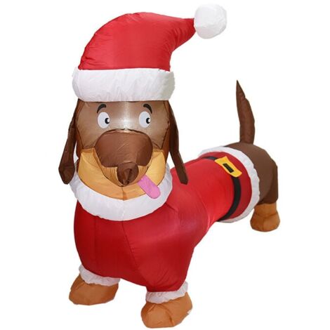Décoration gonflable de chiot de Noël de 160 cm avec LED intégrée