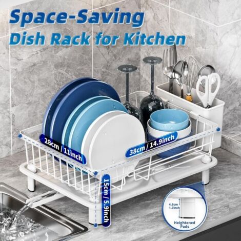 Égouttoir à Vaisselle Compact ZHXMALL Avec Bec Rotatif | Gain De Place Pour évier De Cuisine - Organisation Pratique - 6