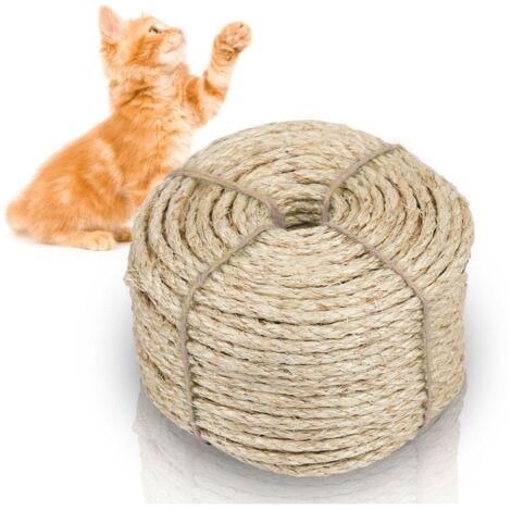 Corda Di Sisal Grigio 8mm Per Tiragraffi - 20 Metri, Naturale, Per Gatti, Premium - Foto 10