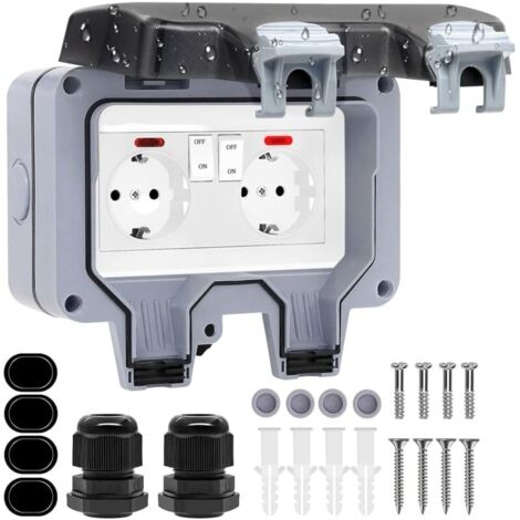 Presa Elettrica Esterna IP66 Con USB – 2 Porte Di Ricarica, Coperchio Apribile Per Giardino E Garage - 2