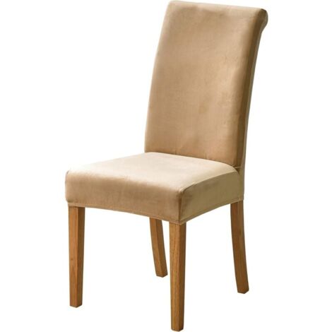Wingback Coprisedia In Velluto 2 Pezzi, Marrone, 92% Velluto 8% Spandex, Fondo Elastico, Per Poltrone Wingback