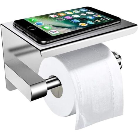 Wc Portatile Portarotolo Carta Igienica Con Ripiano - Acciaio Inox - Foto 7