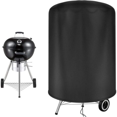 Copertura Impermeabile Per Barbecue 70x70 Cm | Tessuto Oxford Nero Per Grill Rotondo