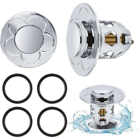 2 Tappi Pop-Up Universali Per Lavandino In Acciaio Inox 304 – Xinlie – Adatti A Fori 32-40 Mm - 2