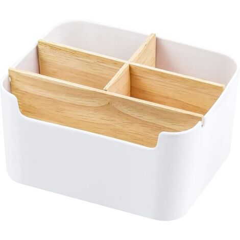 Contenitore per tamponi di cotone, contenitore nero per il trucco, dispenser trasparente per tamponi di cotone, organizer moderno da bagno per controsoffitto