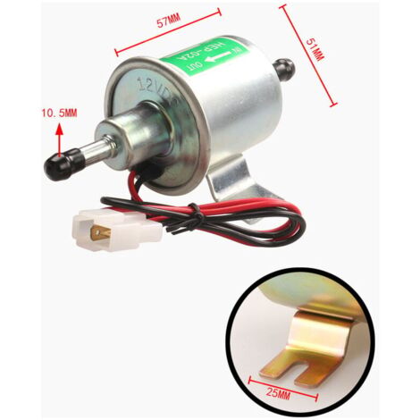 Pompa Carburante Elettrica Universale 12V HEP-02 A – Alta Pressione 3-6 PSI, Portata 80-100 L/h, Per Auto E Moto