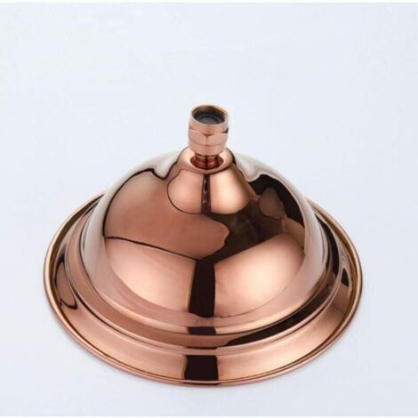 Rame Rosso Antico Soffione Doccia A Pioggia Rotondo Da 8 Pollici Braccio Doccia Risparmio Idrico Soffione - Foto 9