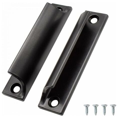 4 Maniglie Autoadesive Per Porte E Vetri – Alluminio Nero, Nessun Foro, 147 Mm