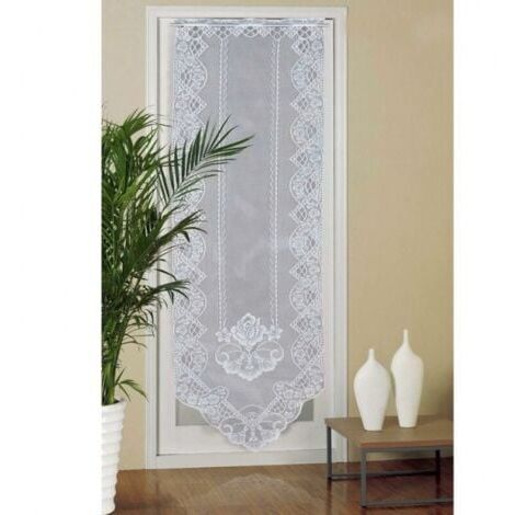 Tenda Bianca In Voile Con Ricamo In Pizzo – Elegante Stile Francese, Con Tasca Per Asta, Larghezza 200 Cm, Altezza 265 Cm