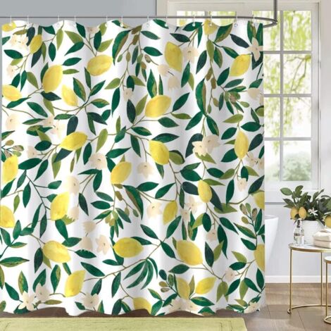 ZSUUGJ Tenda da doccia in tessuto impermeabile con 12 ganci, 183 x 183 cm, lavabile in lavatrice