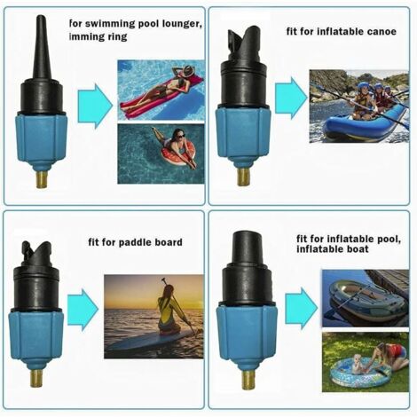 Adattatore Pompa SUP Gonfiabile con 9 Ugelli e Chiave per Valvole