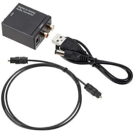Fokky Convertitore DA 192 kHz DAC convertitore digitale analogico, SPDIF coassiale Toslink ad analogico, stereo RCA L/R 3,5 mm, adattatore audio con cavo ottico + cavo coassiale, Optical to Aux per TV