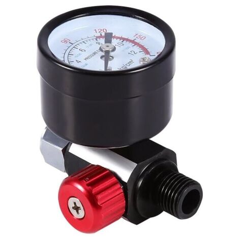 Regolatore Di Pressione Aria G1/4 Con Manometro - 0-140 Psi, In Acciaio Inox Per Pistole A Spruzzo E Utensili Pneumatici - 5
