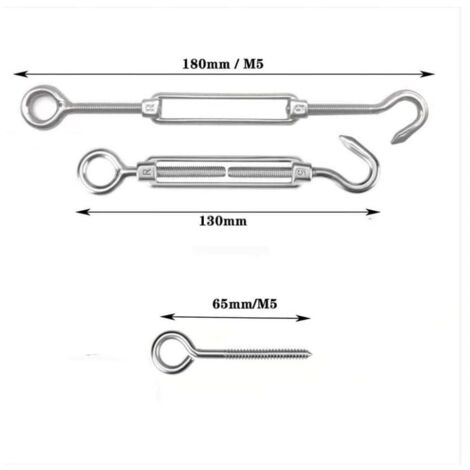 M5 – Clip Per Funi Metalliche In Acciaio Inox 304 – Confezione Da 20 Pezzi - 3