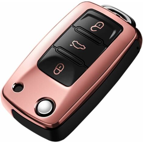 Cover Chiave Guscio Volkswagen Golf Passat Polo Seat Ibiza Leon Toledo Skoda Octavia Fabia Roomster Yeti Black - Foto 5