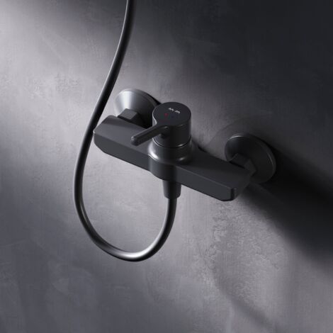 AM.PM Mitigeur Douche Noir Robinet Douche Main Monté Mur pour Salle de Bains Mélangeur Douche en Laiton (1/5)