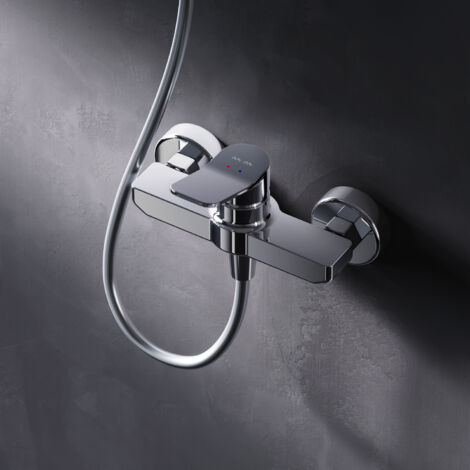 AM.PM Mitigeur Douche Chrome Robinet Douche Main Monté Mur pour Salle de Bains Mélangeur Douche en Laiton