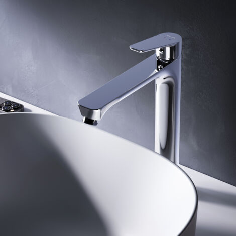 Am.Pm – Mitigeur haut pour lavabo – Finition chrome – Installation 1 trou – Cartouche céramique SoftMotion – Aérateur Neoperl économie d'eau (1/5)