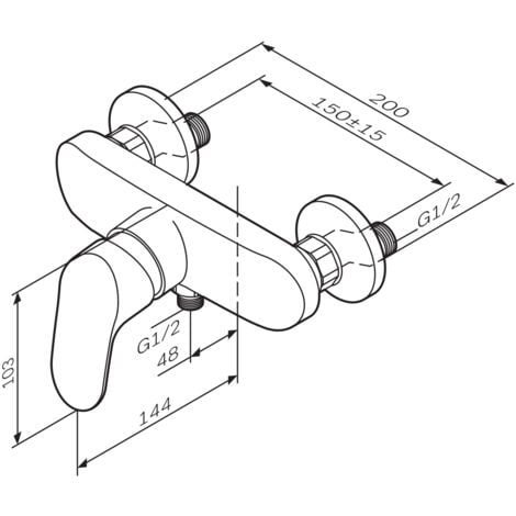 AM.PM Mitigeur Douche Chrome Robinet Douche Main Monté Mur pour Salle de Bains Mélangeur Douche en Laiton