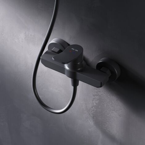 AM.PM Mitigeur Douche Noir Robinet Douche Main Monté Mur pour Salle de Bains Mélangeur Douche en Laiton (1/5)