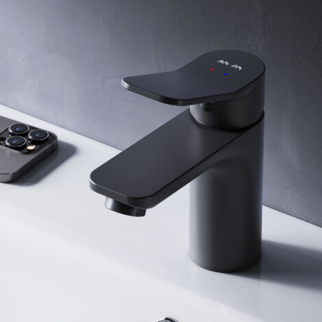 AM.PM Mitiguer Lavabo Robinet Salle Bain Noir Robinet de Lavabo pour Salle de Bain Mélangeur Lavabo en Laiton (1/4)
