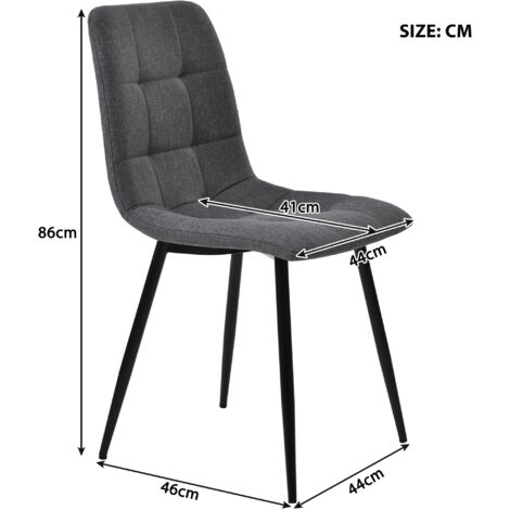 Lot De 4 Chaises De Salle à Manger En Lin - Style Scandinave, Pieds Bois Massif, Confort Rembourré