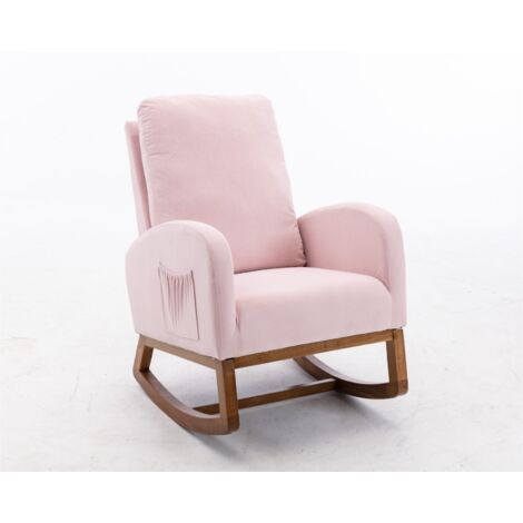 Fauteuil à Bascule En Lin Avec Poches Latérales - Confort Haut De Gamme Pour Salon Ou Chambre Bébé