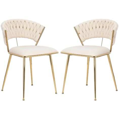 Lot 2 chaises de salle à manger assise en velours Bleu BROOK | Maisons du Monde