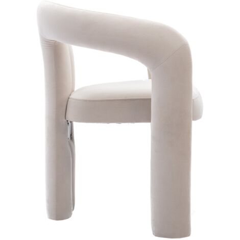 Lot de 2 chaises - velours, chaises de salle à manger avec dossier - Scandinave - Fauteuil de cuisine de salon - Beige