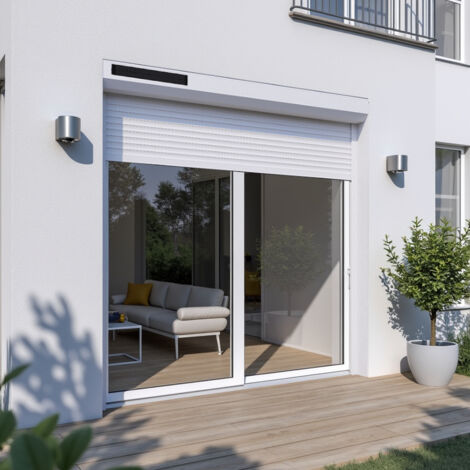 Volet Roulant Solaire Aluminium H220xL120 Blanc 9016