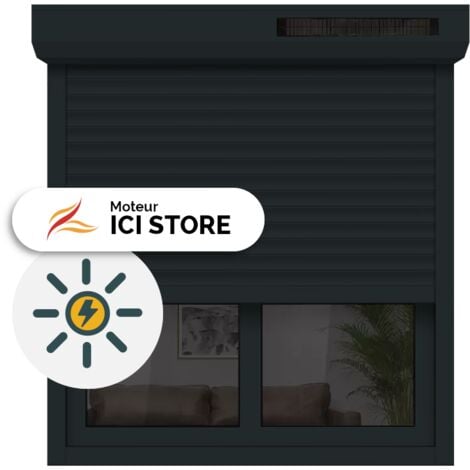 Volet Roulant Solaire Aluminium H120xL120 Anthracite 7016