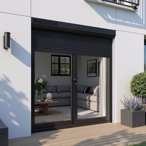 Volet Roulant Solaire Aluminium H120xL120 Anthracite 7016