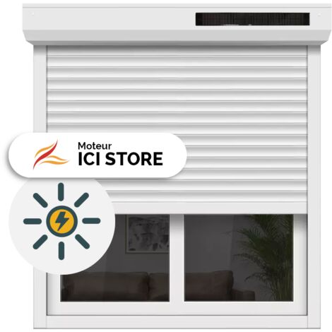 Volet Roulant Solaire Aluminium H215xL180 Blanc 9016