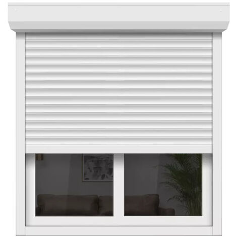 Volet roulant manuel aluminium 220x240 cm – Isolation renforcée avec mousse polyuréthane – Résistance au vent classe 3 à 6 – Coffre extérieur esthétique – Ici Store