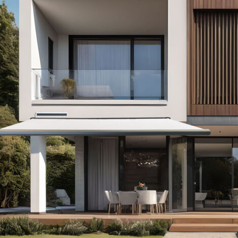 Store Banne Solaire Coffre Intégral Altea Anthracite 7016 5 X 3,5 Toile Ecru (1/5)
