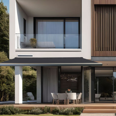Store Banne Solaire Coffre Intégral Altea Anthracite 7016 4,8 X 3,5 Toile Carbone (1/5)
