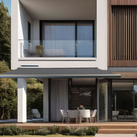 Store Banne Solaire Coffre Intégral Altea Anthracite 7016 4,8 X 3,5 Toile Ardoise (1/5)