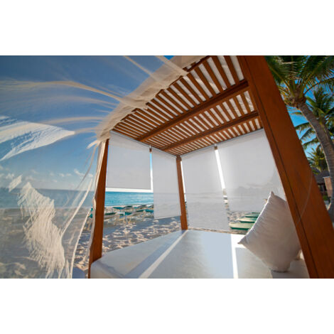 Store Enrouleur Extérieur Microperforé 140x230 cm Gris DICKSON® Sunworker® M654 - Armature Anthracite