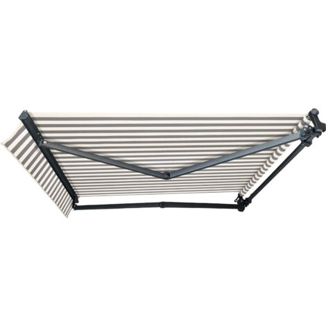 Store Banne Monobloc MOTORISÉ 4,2 X 3,5 m Anthracite - DICKSON® BLANC-GRIS (1/4)