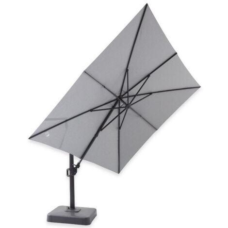 Parasol Déporté Carré Marbella 3 x 3 m toile acrylique Sunbrella Gris Lead Chiné