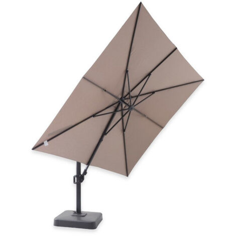 Parasol Déporté Carré Marbella 3 x 3 m toile acrylique Sunbrella Taupe Chiné