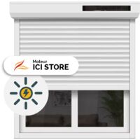 Ici Store – Volet roulant solaire aluminium 220x150cm – Motorisation radio avec télécommande – Coffre étanche IP44 – Isolation thermique et acoustique