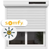 Volet roulant solaire motorisé Somfy – Aluminium – H135 x L120 cm – Coffre étanche – Moteur RS100 Solar iO – Isolation renforcée – Ici Store