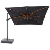 Parasol Déporté Carré Marbella à LED 3 x 3 m toile acrylique Sunbrella Sooty