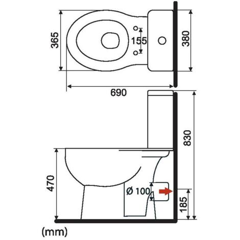 Allibert Pack WC à  sortie horizontale KARMA Mécanisme 3/6L, alimentation d'eau silencieuse